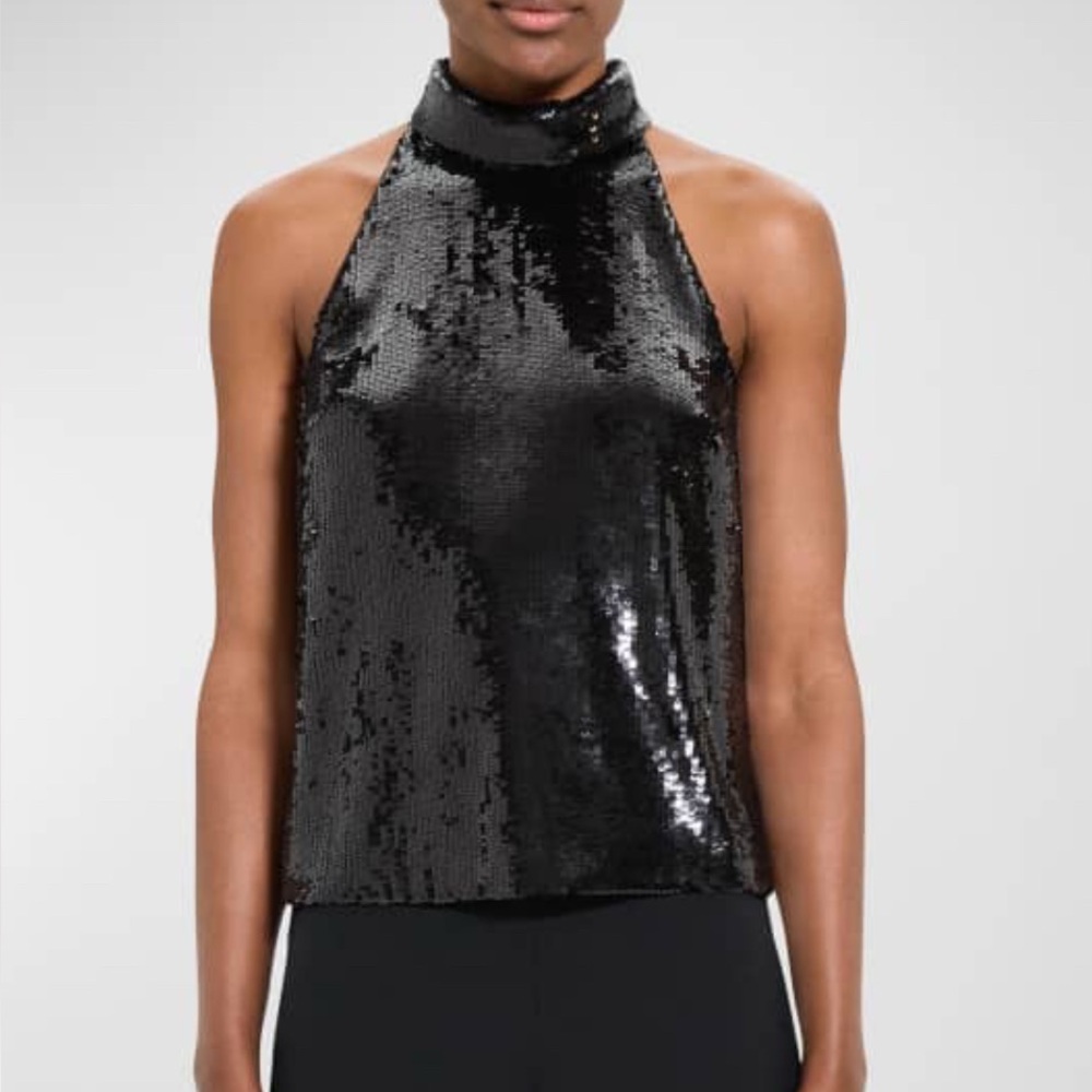 🖤Theory Black Sequin Halter🖤